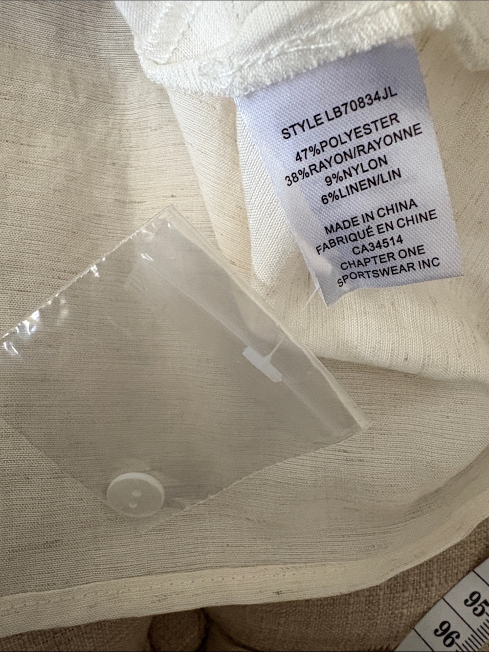 Joie Cream Linen Tank Top - Picture 4 of 5